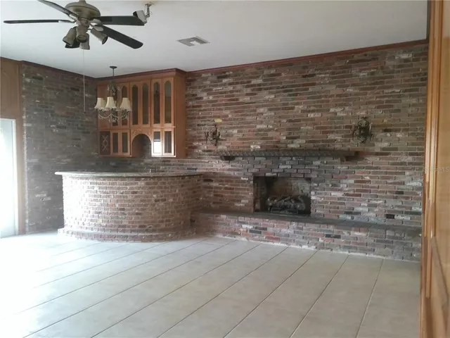 a room with fireplace