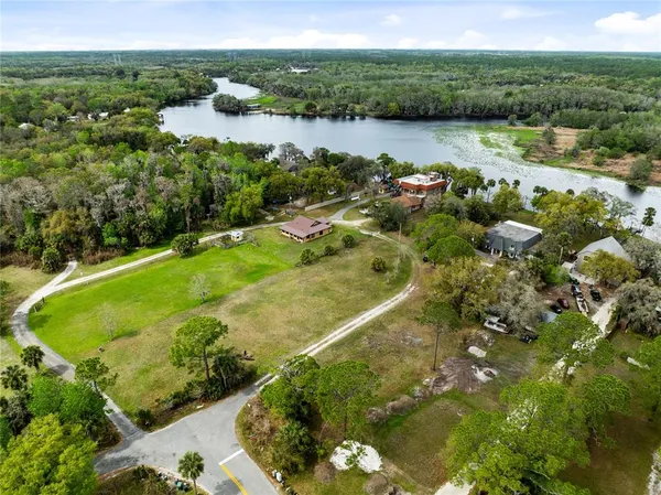 a view of a lake with houses