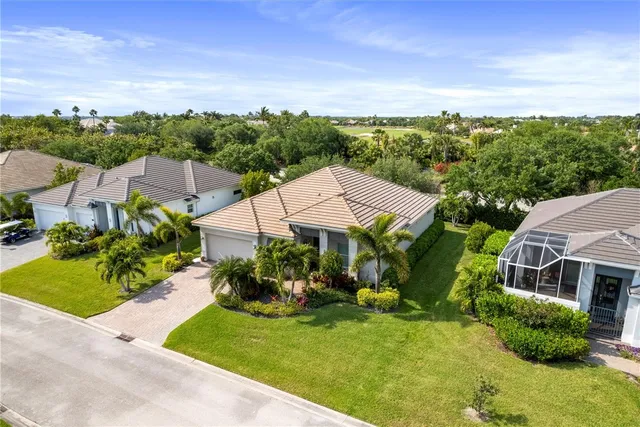an aerial view of a house