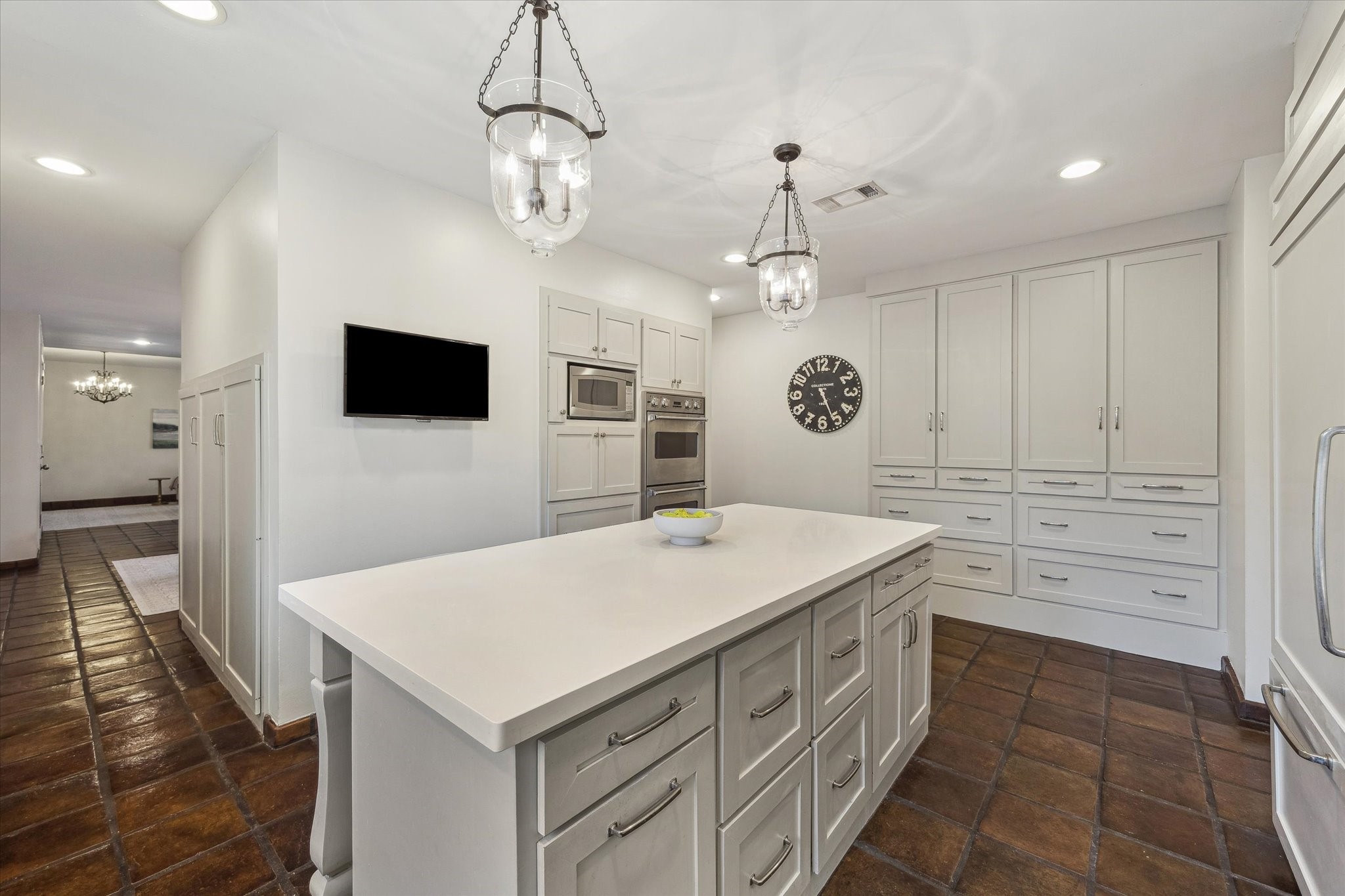 10818 Pepper Lane Houston, TX 77079 - Photo 13 of 34 Another view of the kitchen featuring a built-in refrigerator and Viking double oven