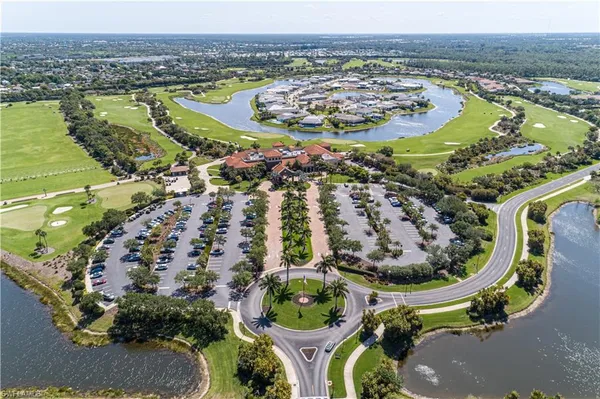 an aerial view of a house with outdoor space