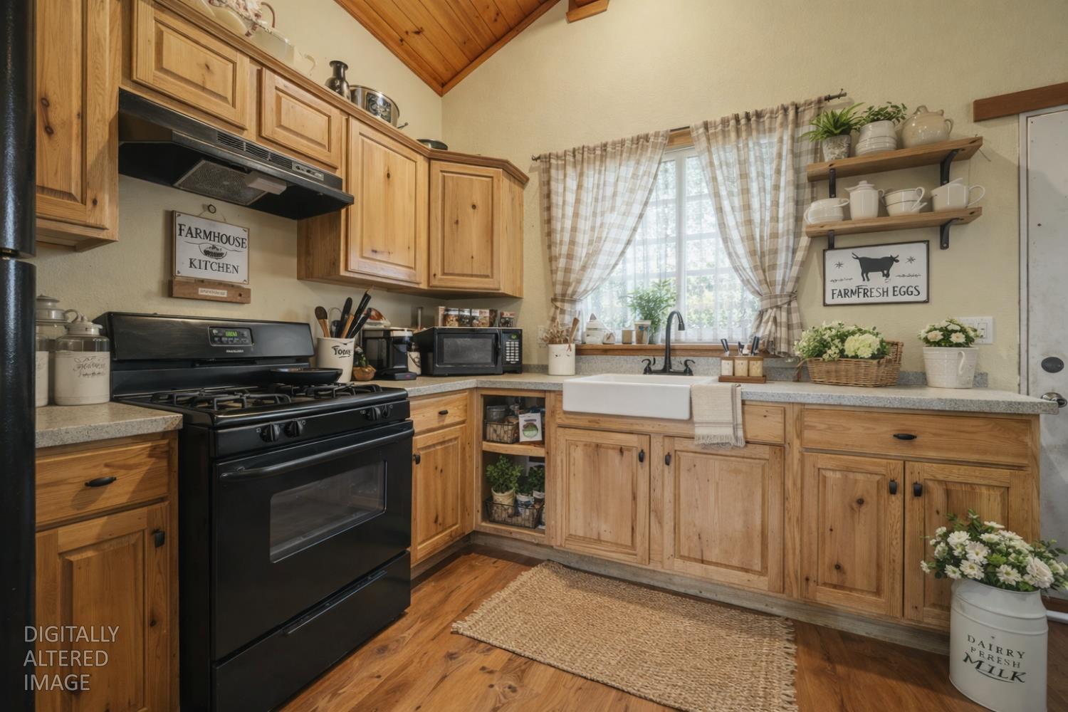 411 Rex Avenue Jackson, CA 95642 - Photo 59 of 72 a kitchen with stainless steel appliances granite countertop a stove a sink and a microwave