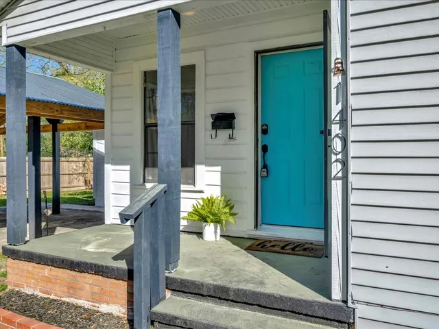 a view of a entryway door front of house