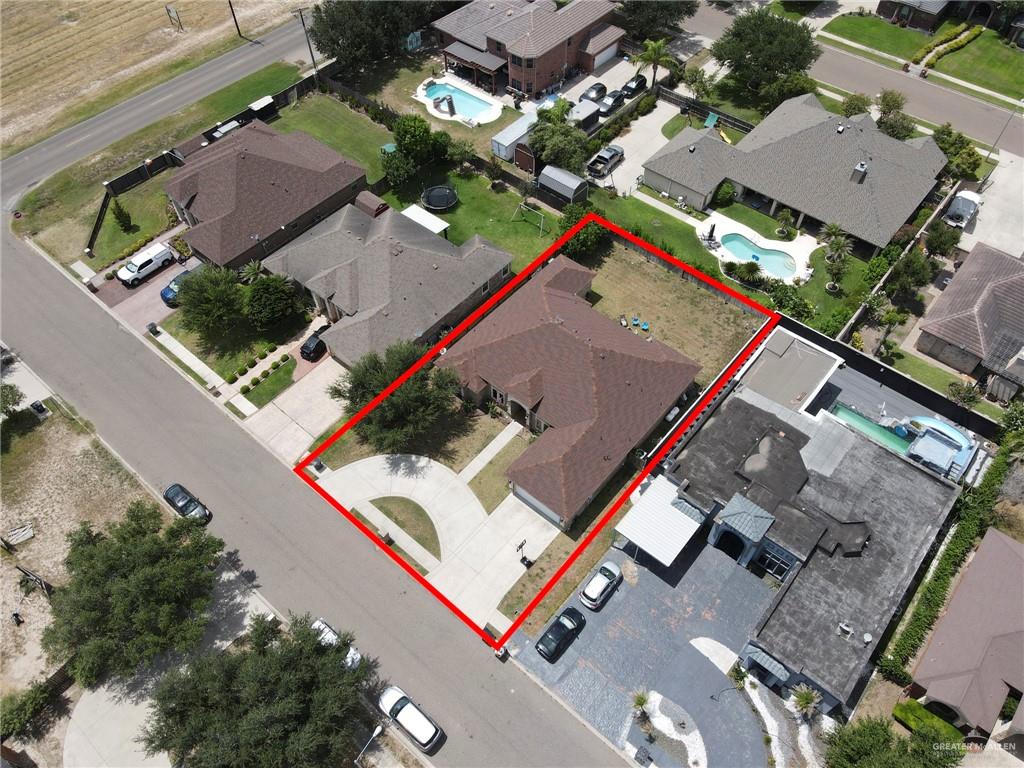 1605 East 30th Street Mission, TX 78574 - Photo 13 of 16 Aerial perspective of suburban area with property boundaries highlighted