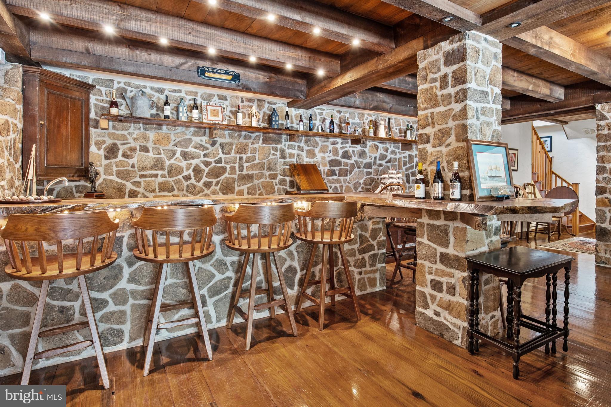 175 Pleasant Valley Road Titusville, NJ 08560 - Photo 62 of 137 Family Room w/Live Edge Bar
