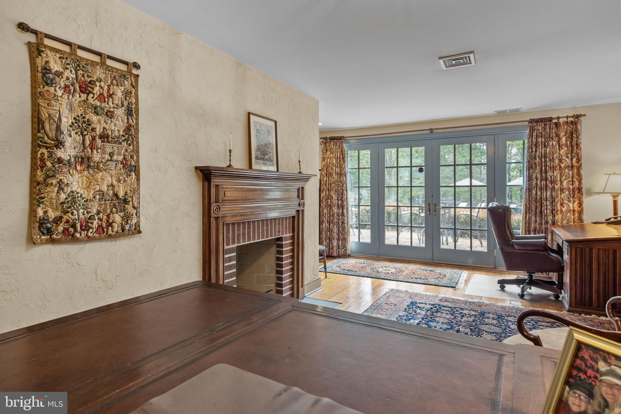 175 Pleasant Valley Road Titusville, NJ 08560 - Photo 66 of 137 Home Office w/Fireplace and Doors to Pool Area