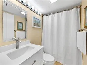a bathroom with a sink a toilet and tub