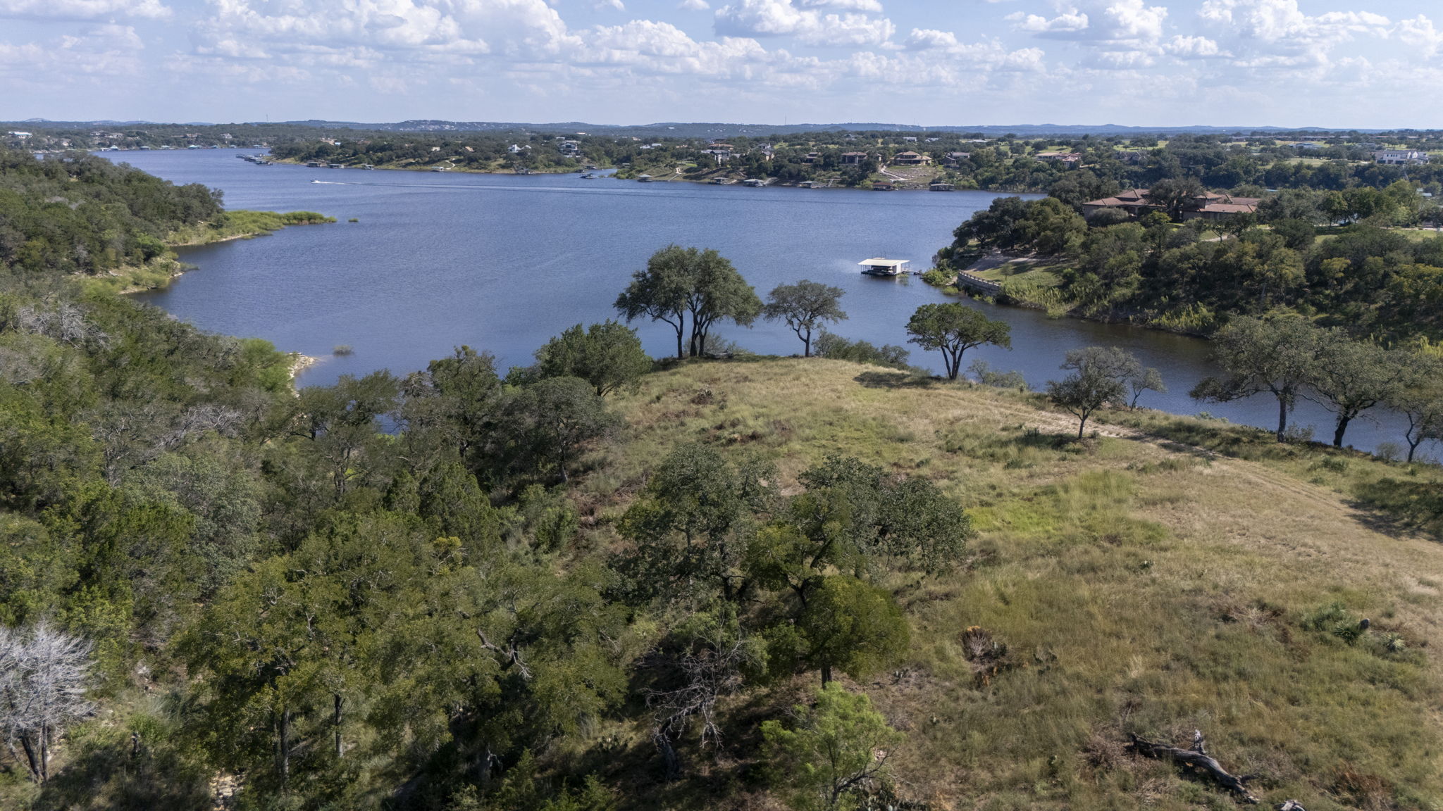 Tbd Singleton Road Marble Falls, TX 78654 - Photo 18 of 40 Aerial view of the best building site looking out over Lake Travis