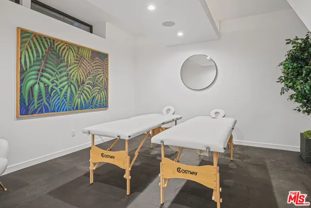 a room with furniture and a potted plant