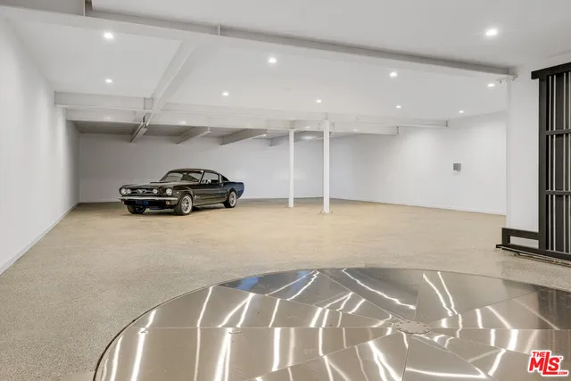 a car parked in a room