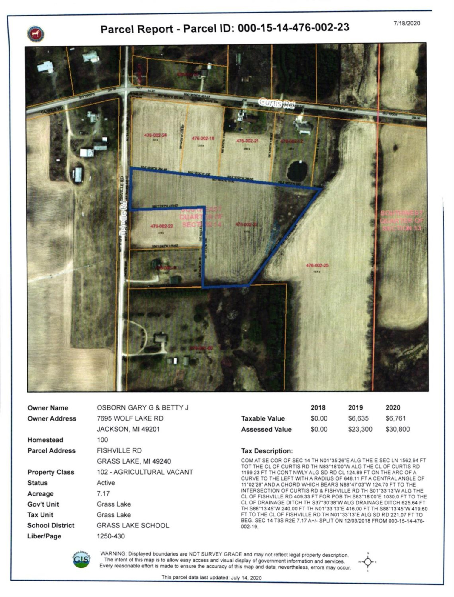 0 Fishville Parcel B Road Grass Lake, MI 49240 - Photo 1 of 1 Photo 1