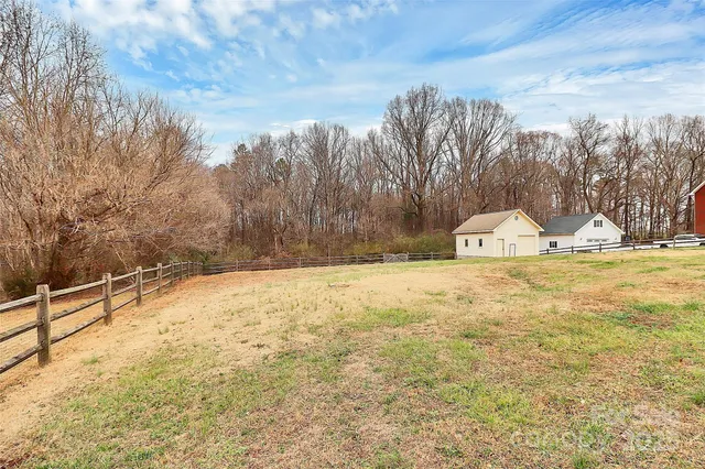 a view of a yard with trees