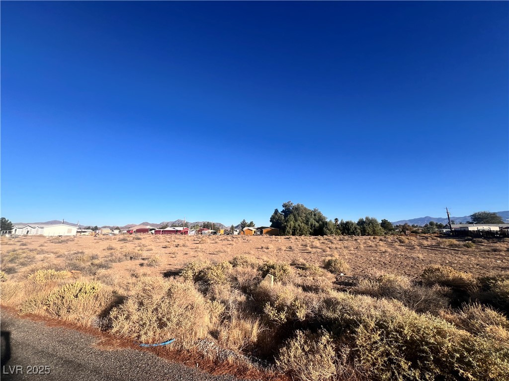 View of yard with a rural view and a mountain view