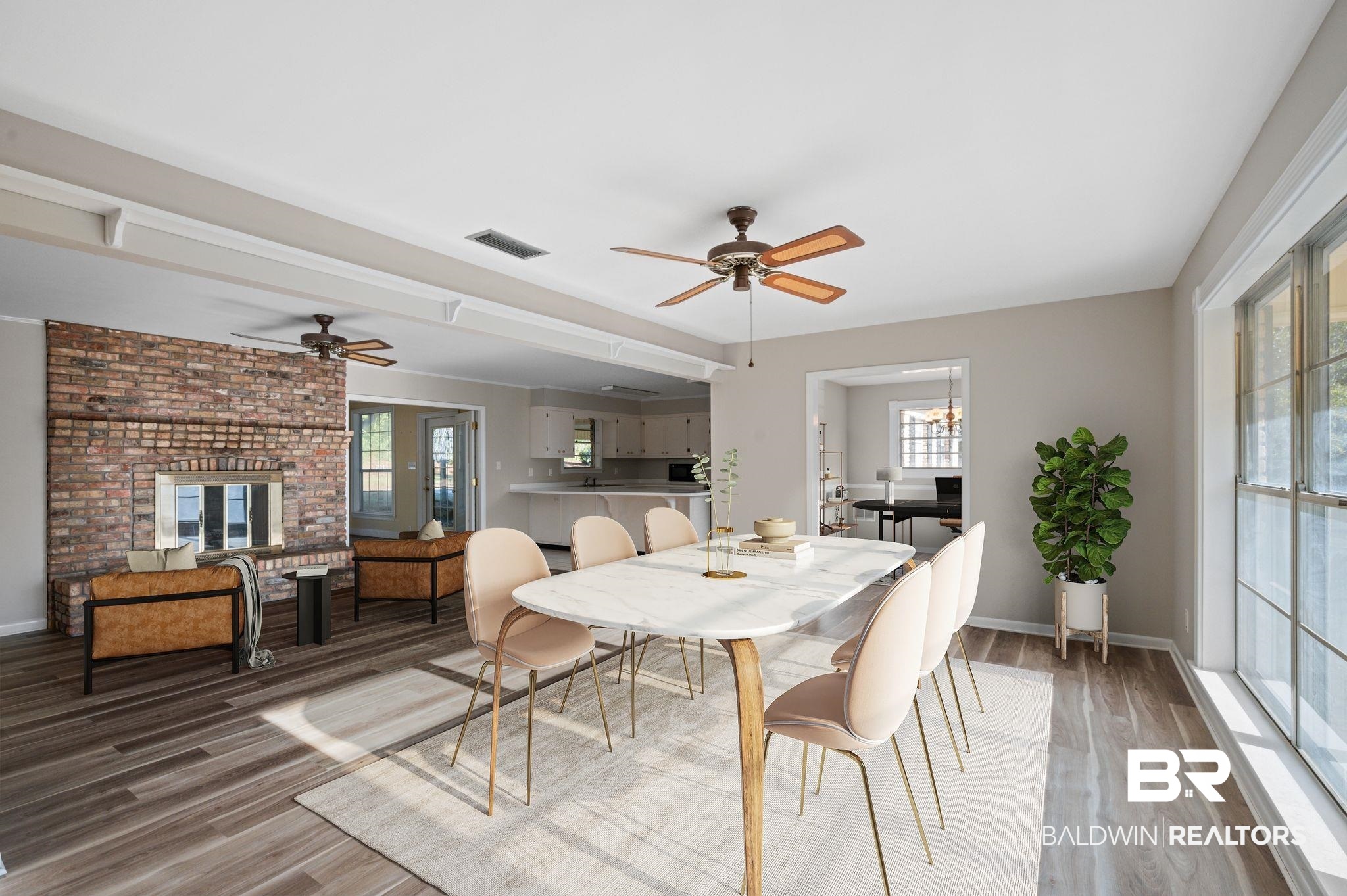 909 Caroline Avenue Daphne, AL 36526 - Photo 5 of 46 Dining room with ceiling fan and hardwood / wood-style flooring