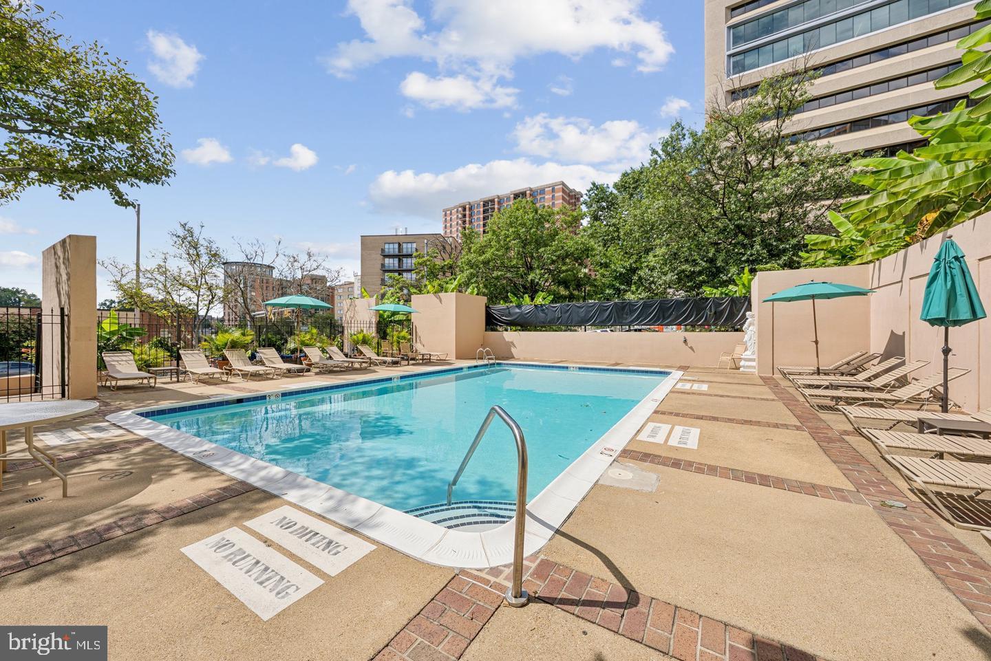 1301 North Courthouse Road, Unit 1804 Arlington, VA 22201 - Photo 27 of 29 a view of a swimming pool with a lounge chairs