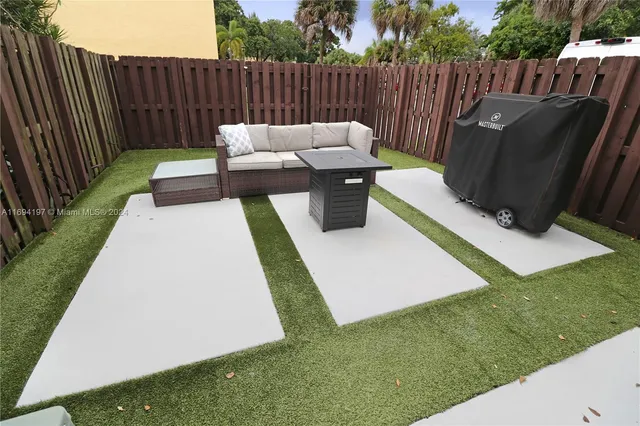 a view of an outdoor sitting area