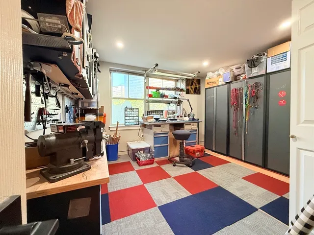 a room with musical instruments