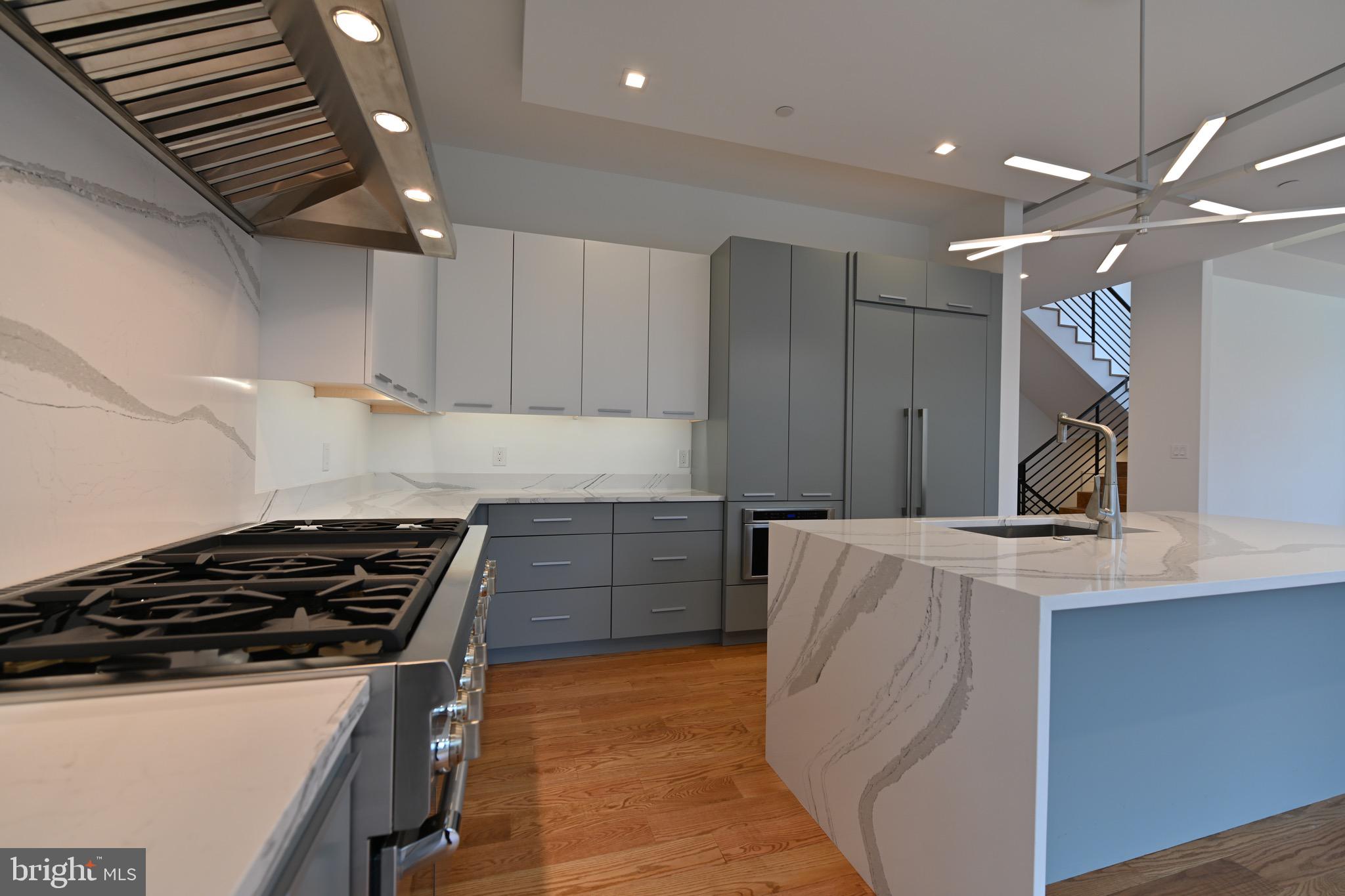 6210 Wedgewood Road Bethesda, MD 20817 - Photo 43 of 60 Modern design kitchen, waterfall island, Silstone