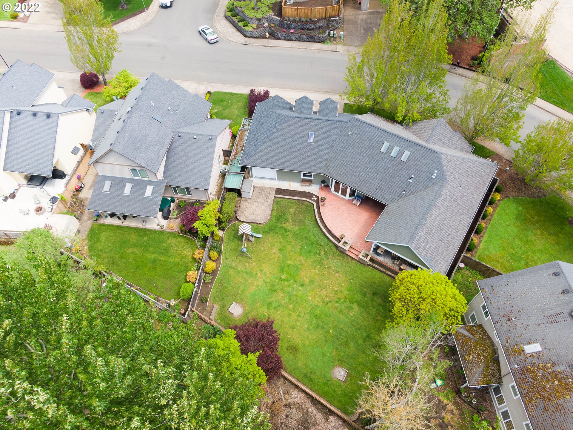2258 33rd Street Springfield, OR 97477 - Photo 31 of 32 an aerial view of a house with a swimming pool