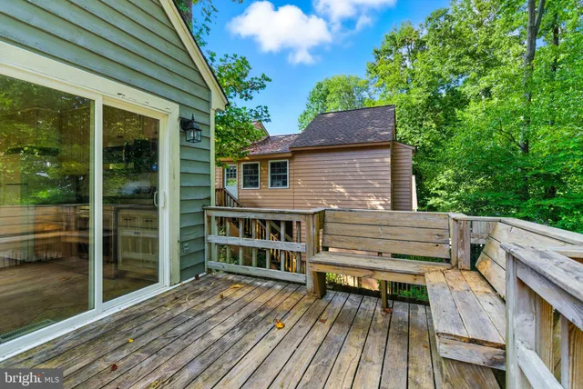 a view of a backyard with a deck