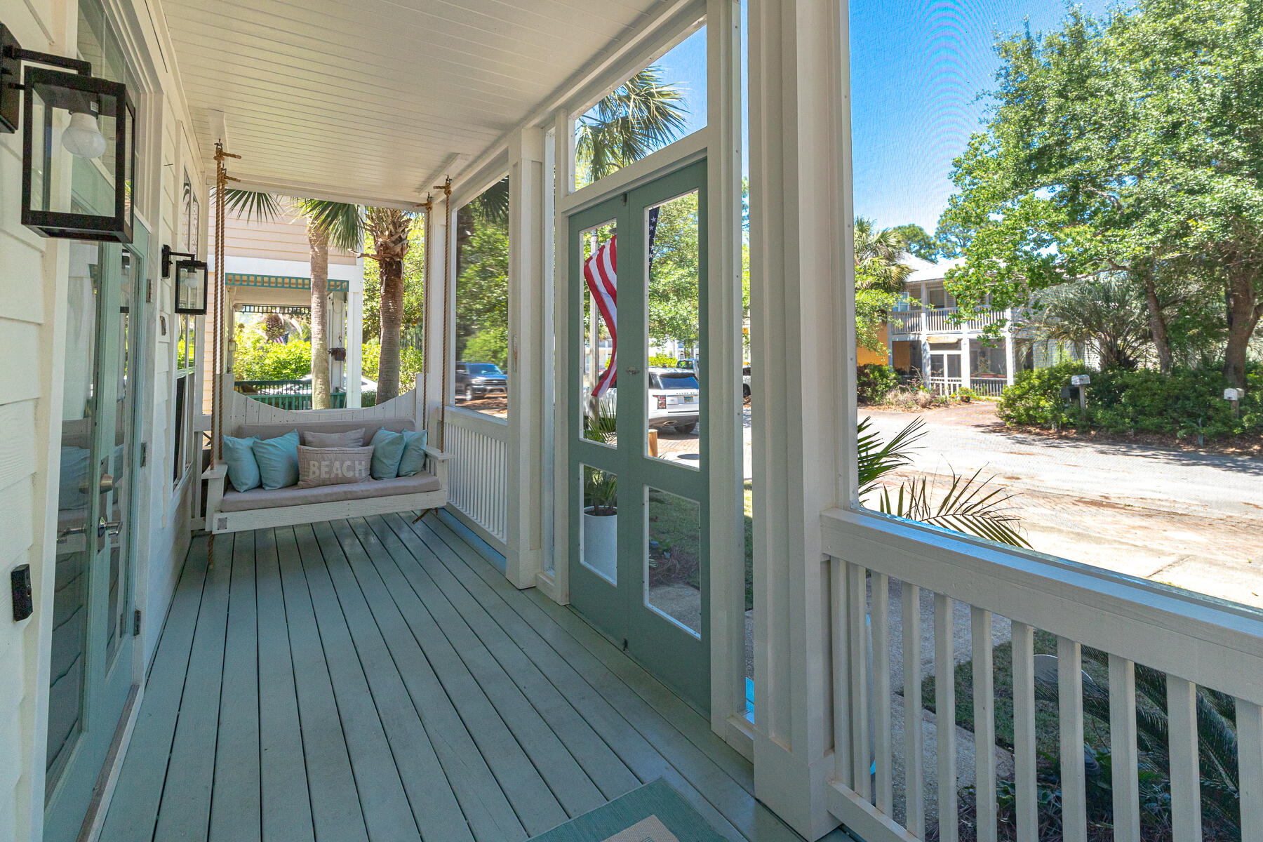 79 Redfish Circle Santa Rosa Beach, FL 32459 - Photo 22 of 33 a view of living room and balcony with wooden floor