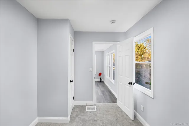 a bathroom with a sink and a shower curtain