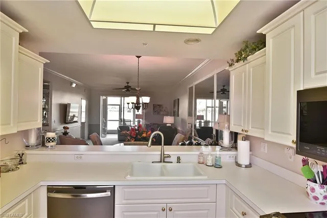 a view of a lake with a building in the background