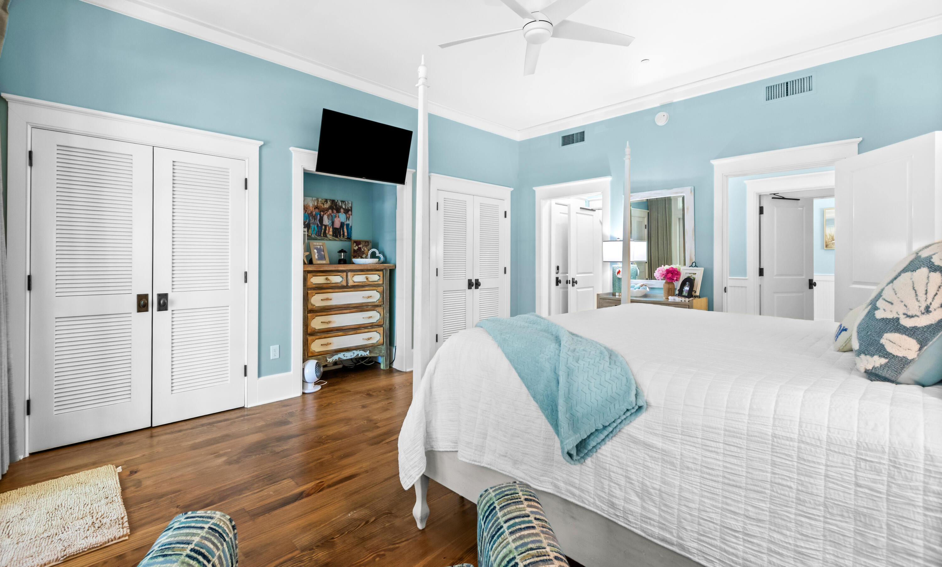 1660 East County Highway 30A, Unit 101 Santa Rosa Beach, FL 32459 - Photo 15 of 67 a bedroom with a bed and a walk in closet