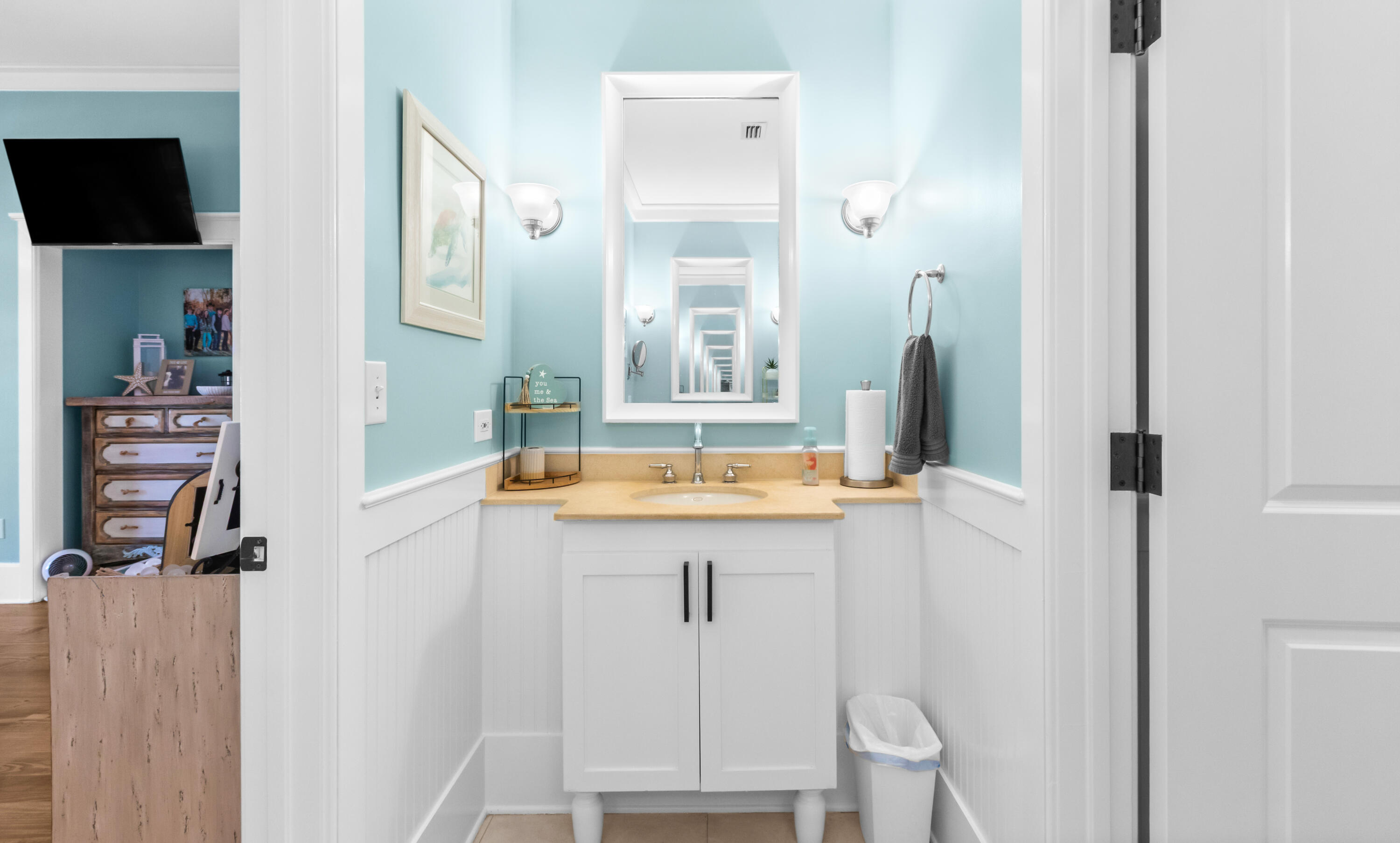 1660 East County Highway 30A, Unit 101 Santa Rosa Beach, FL 32459 - Photo 19 of 67 a bathroom with a sink and a mirror