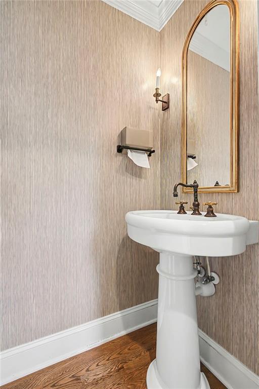 3819 North Stratford Road Northeast Atlanta, GA 30342 - Photo 24 of 48 a bathroom with a sink and a mirror