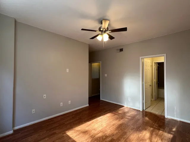 a view of road and trees