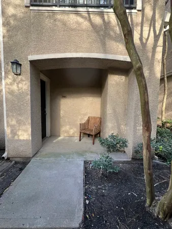 a view of a pathway with a bench