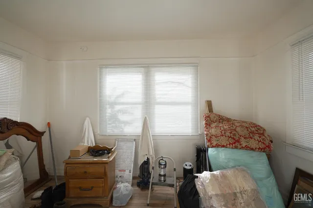 a workspace with furniture and a window