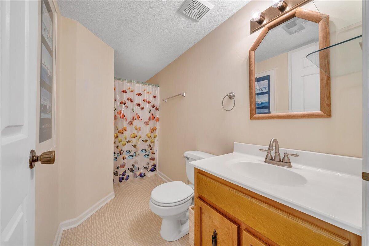 620 Monte Vista Road, Unit 602 Union Hall, VA 24176 - Photo 21 of 48 a bathroom with a sink a toilet and shower curtain