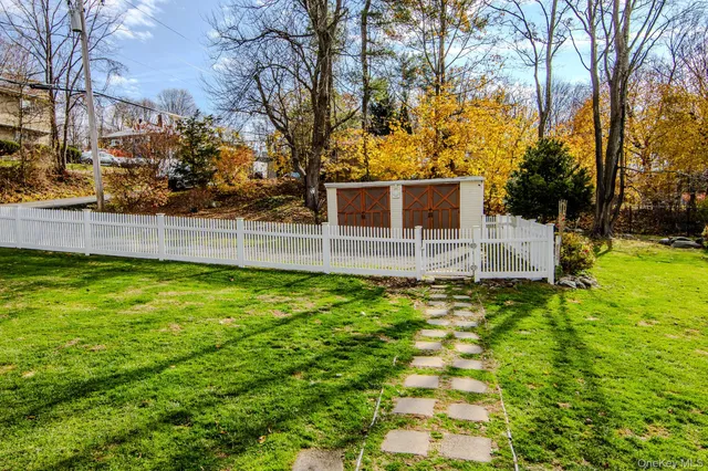 a view of a house with a backyard