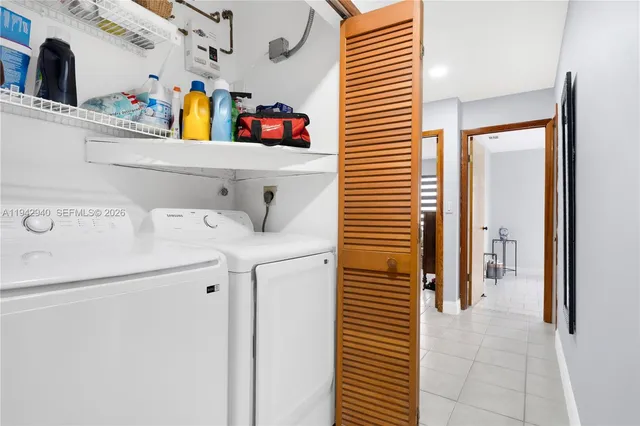 a dining room with furniture window and outside view