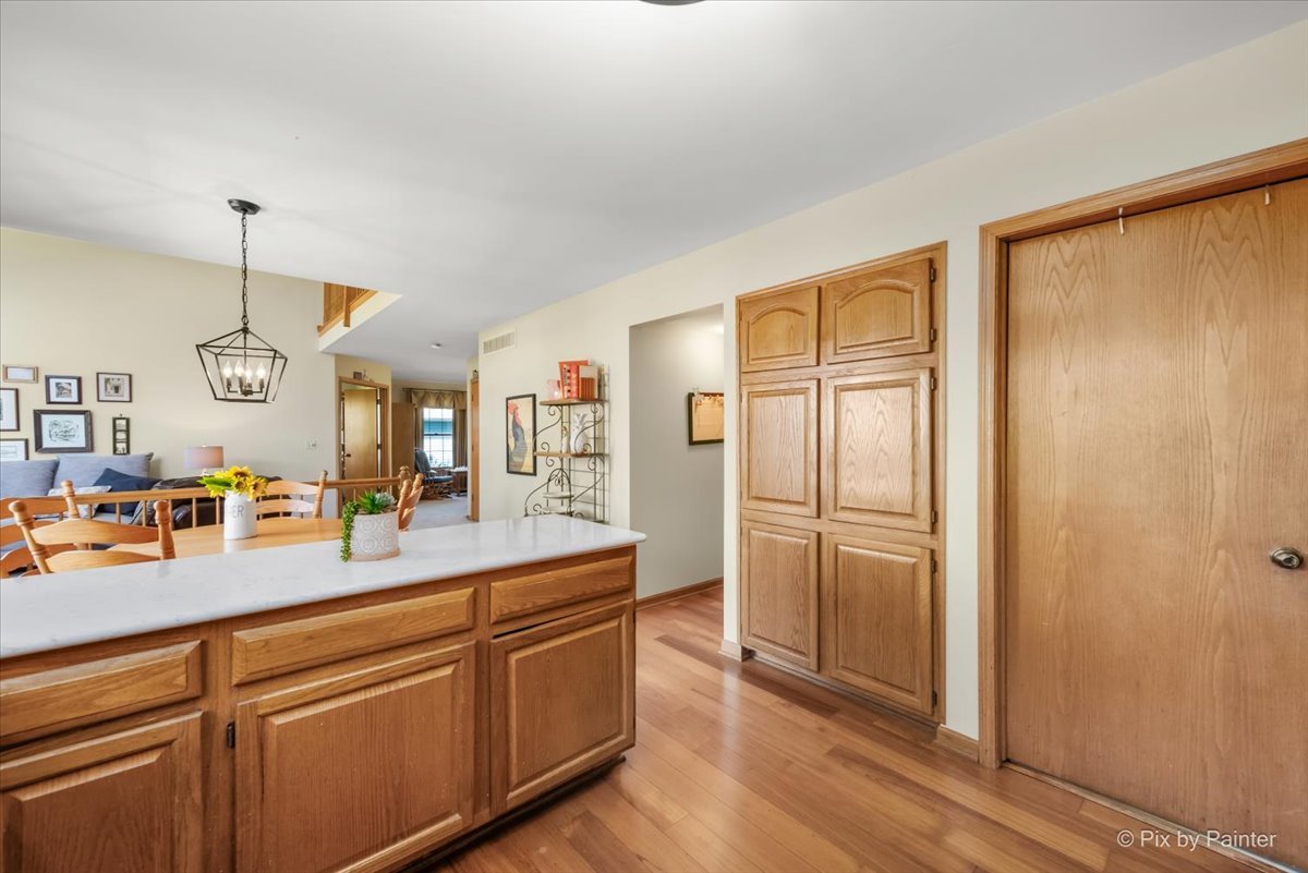 121 Hampton Street Cary, IL 60013 - Photo 17 of 56 a kitchen with kitchen island granite countertop cabinets and refrigerator