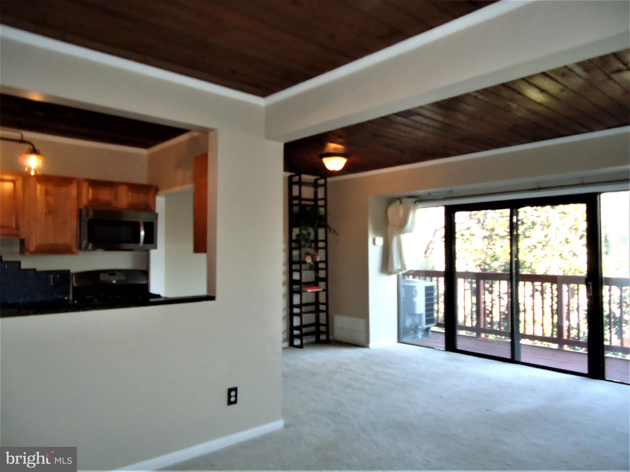 55 Skyhill Road, Unit 303 Alexandria, VA 22314 - Photo 3 of 28 Living/dining area opens to deck with view of tree
