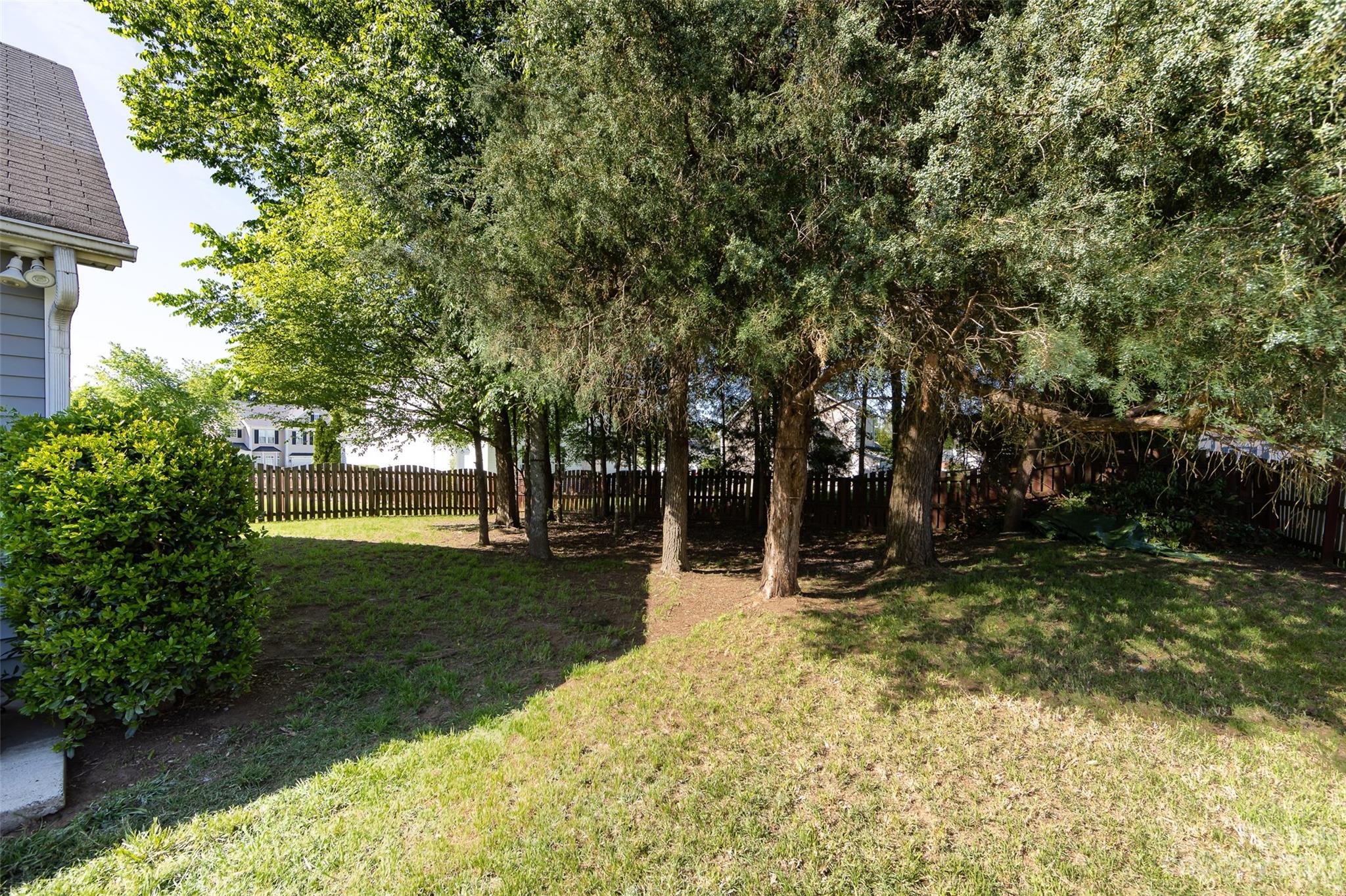 13009 Beddingfield Drive Charlotte, NC 28278 - Photo 28 of 32 a view of a yard with plants and trees