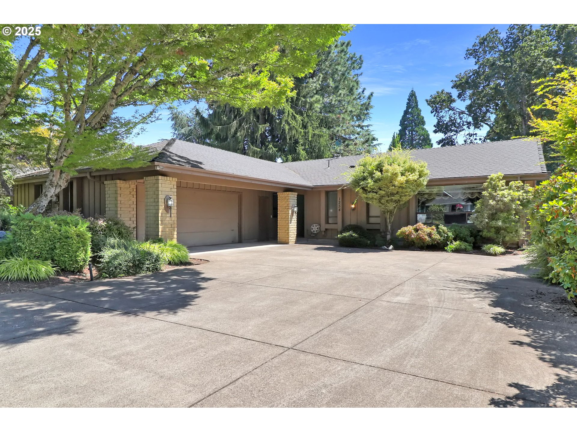 a view of a house with a garden