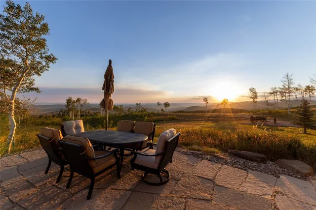 a view of outdoor space with seating area