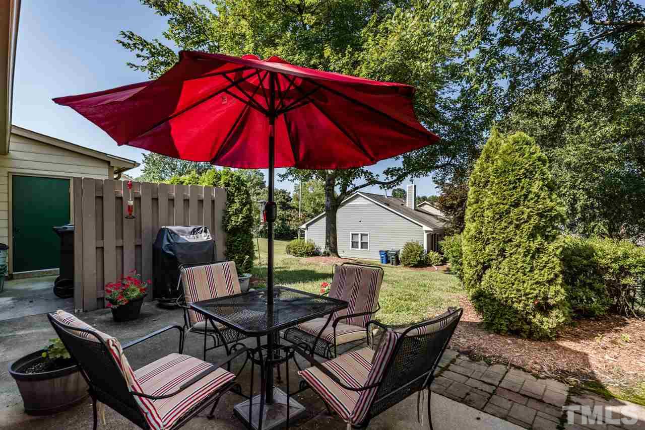2603 Cottage Circle Raleigh, NC 27613 - Photo 4 of 25 a view of a balcony with chairs and red umbrella