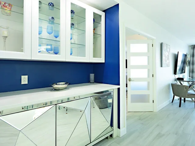 a very nice looking room with a large window