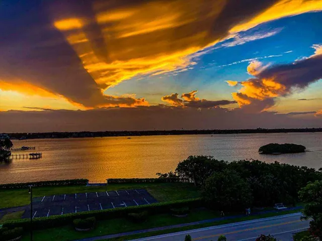 a view of an ocean from a floor