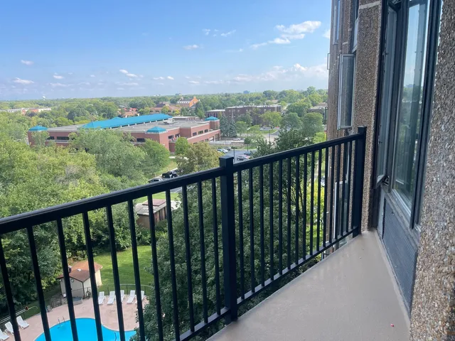 a city view from a balcony