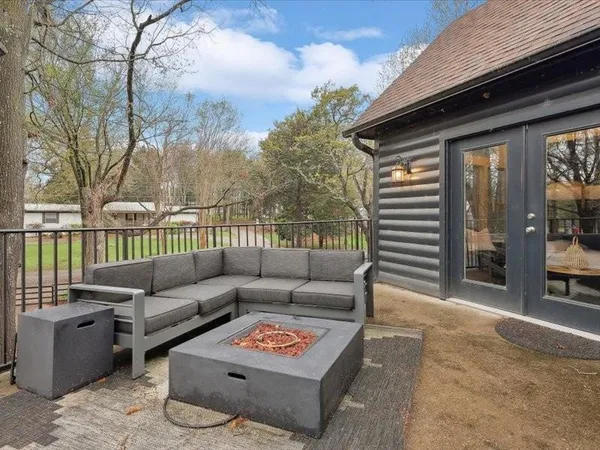 a outdoor space with furniture and garden
