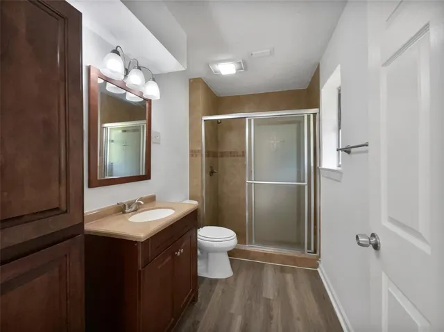 a view of a backyard with a barn