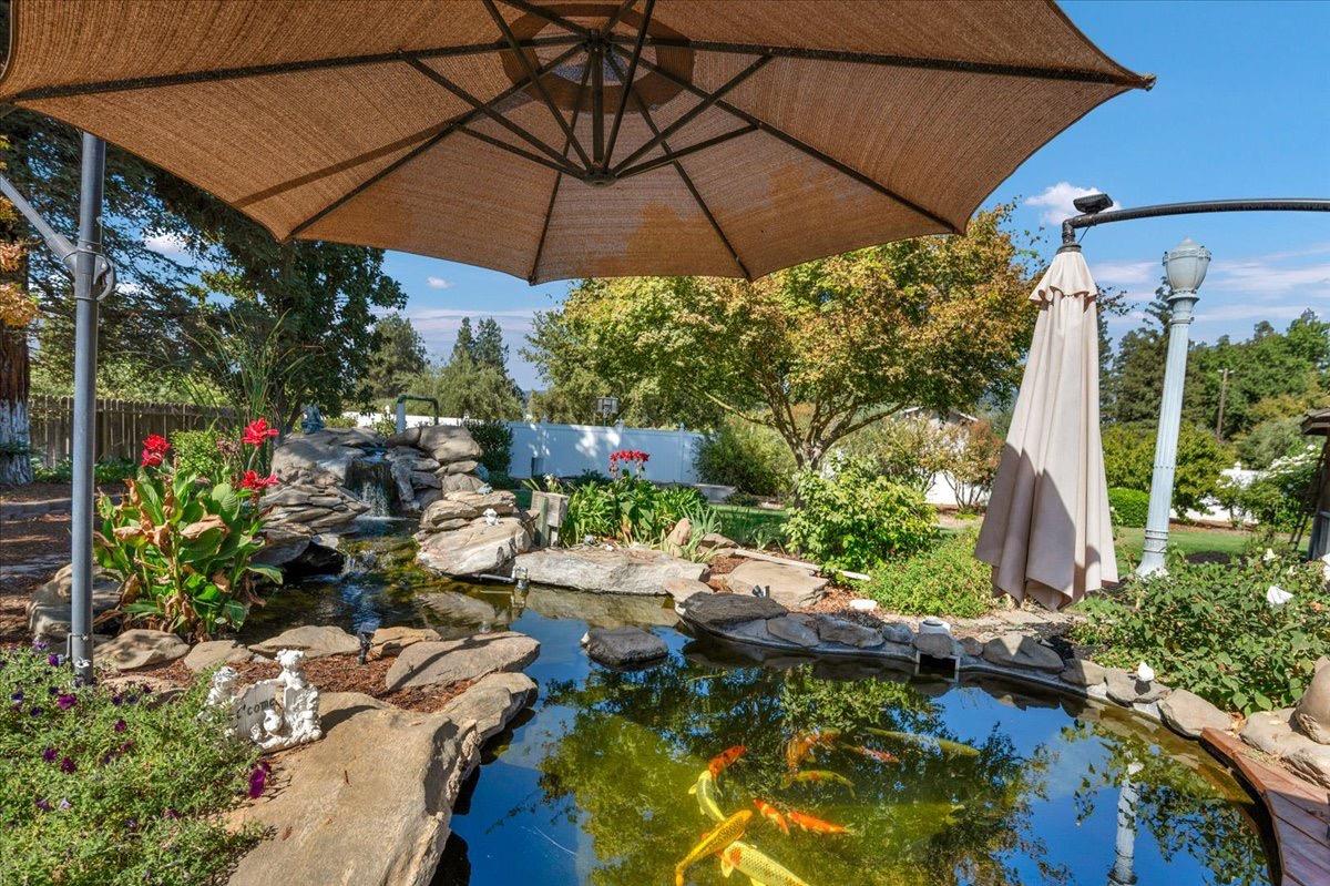 41071 Adobe Way Madera, CA 93636 - Photo 9 of 27 a view of a backyard with plants and a patio