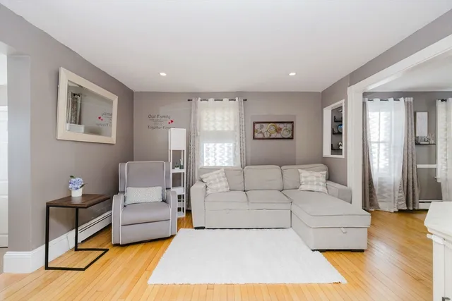 a living room with furniture and a couch