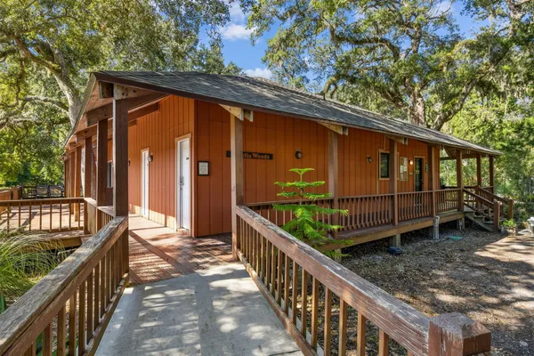 a view of stairs and wooden deck
